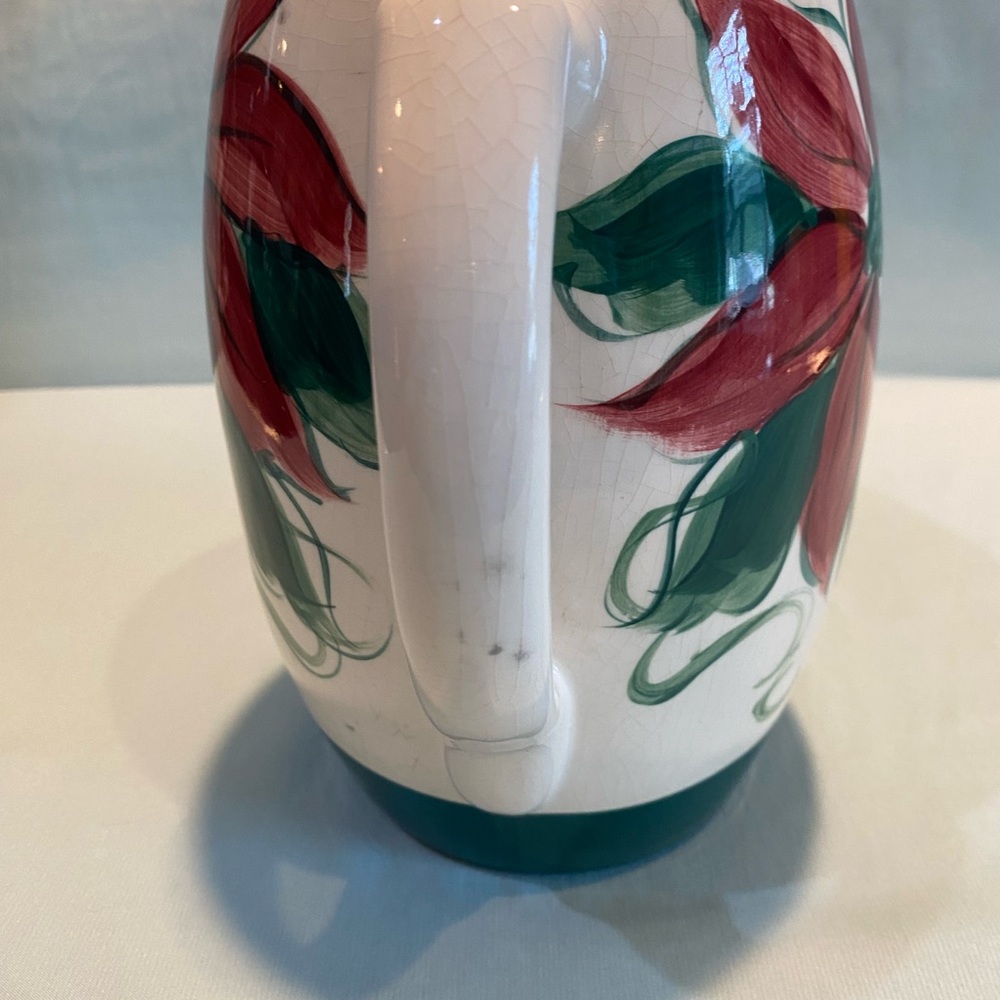 Gail Pittman Pottery Poinsettia Pitcher - Picture 6 of 15